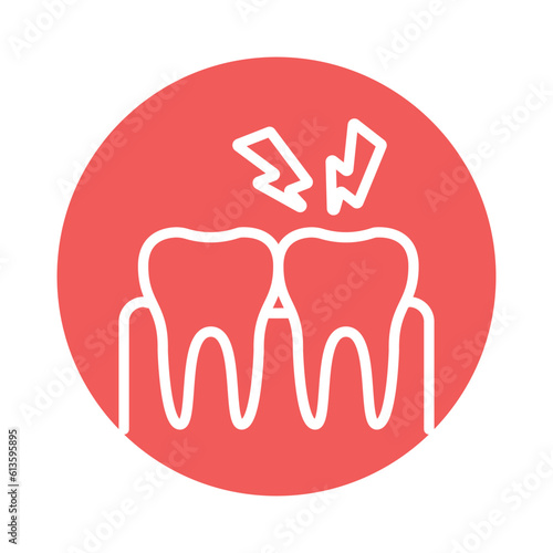 Toothache line icon. Isolated vector element.