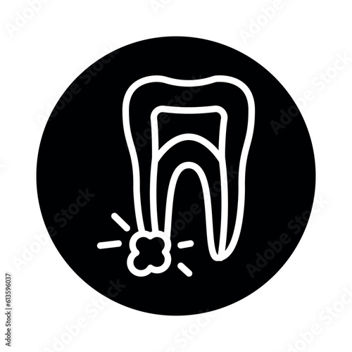 Tooth cyst line icon. Isolated vector element.