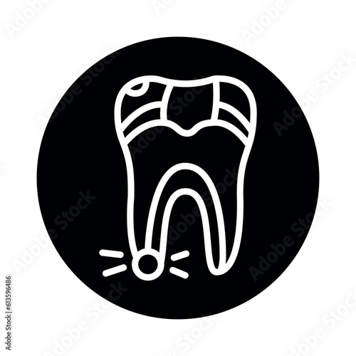Pulpitis line icon. Isolated vector element.