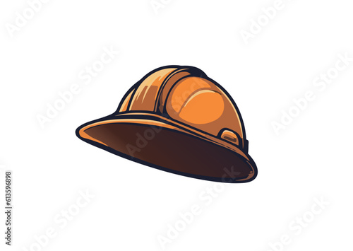 Construction helmet vector illustration isolated on white background