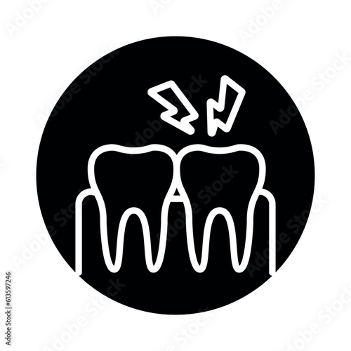 Toothache line icon. Isolated vector element.