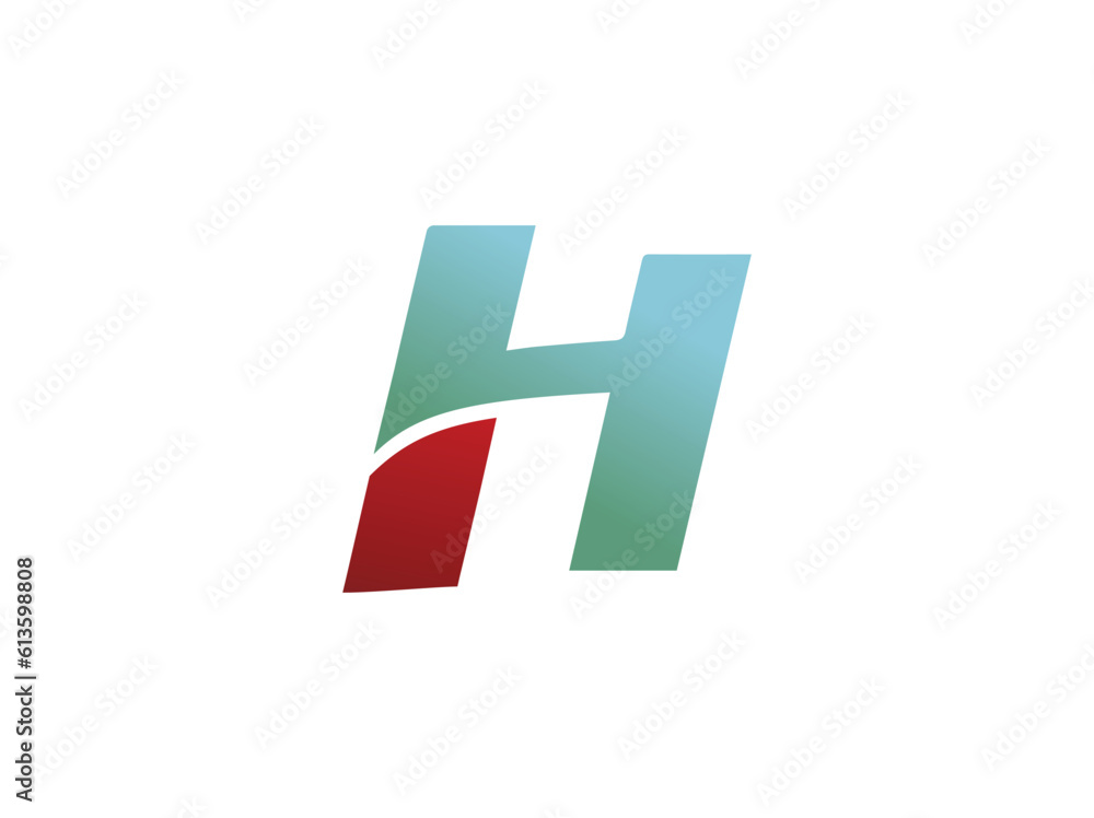 Obraz premium Innovative high tech logo template, Letter H with circle space design. Initial Letter Logo. Creative minimalism logotype icon, Letter H logo icon design template elements, Initials H logo design.