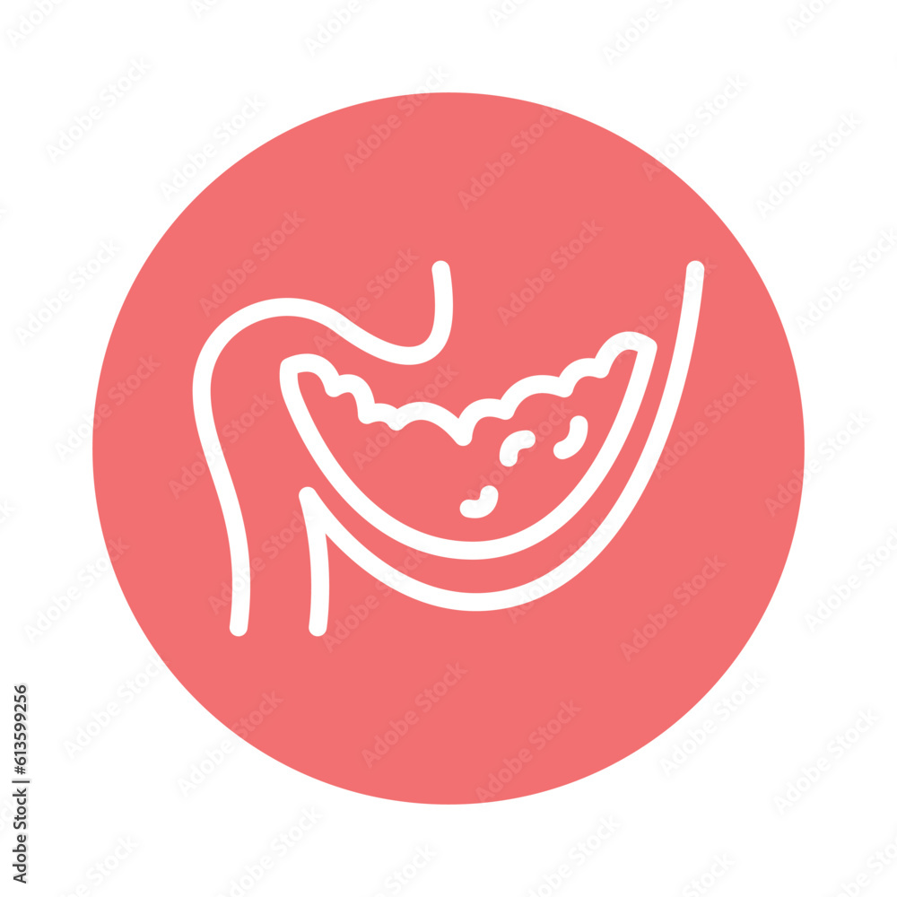 Gastroparesis line icon. Isolated vector element. Gastroparesis line icon. Isolated vector element.