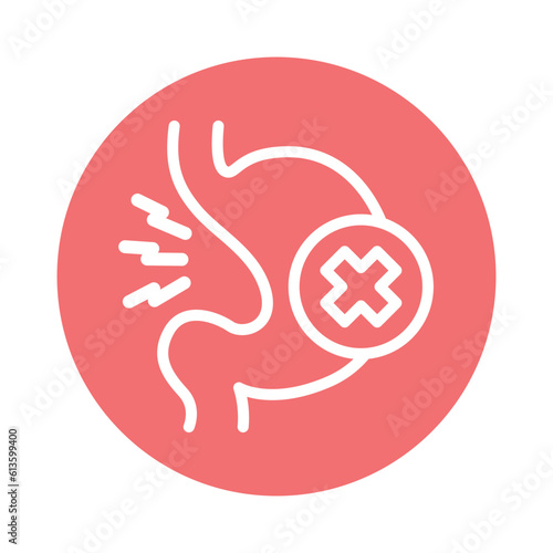 Indigestion line icon. Isolated vector element.