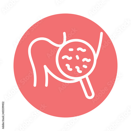 Dysbiosis line icon. Isolated vector element.