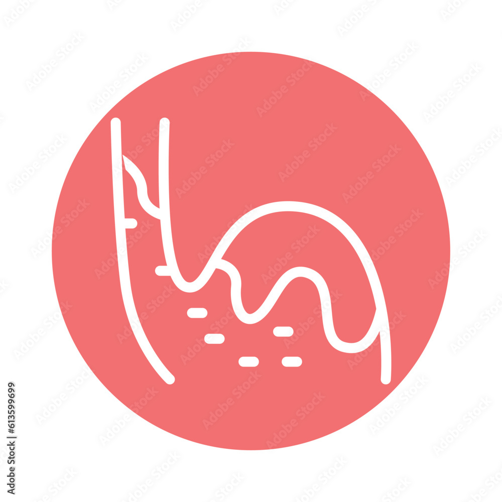 Gastroesophageal reflux disease line icon. Isolated vector element. Gastroesophageal reflux disease line icon. Isolated vector element.
