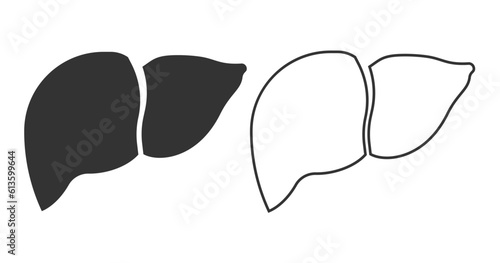 Human liver icon isolated on white background. Vector illustration.