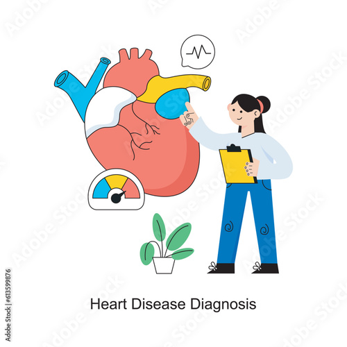 Heart Disease Diagnosis Flat Style Design Vector illustration. Stock illustration