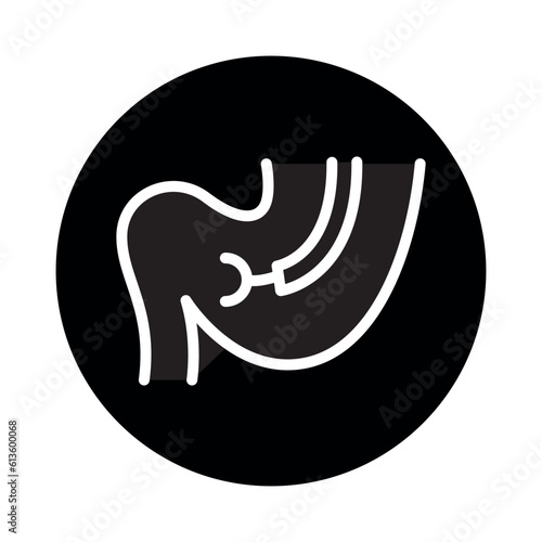 Stomach biopsy line icon. Isolated vector element.