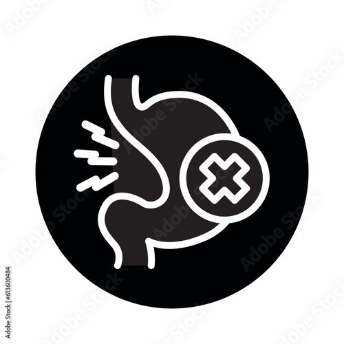 Indigestion line icon. Isolated vector element.