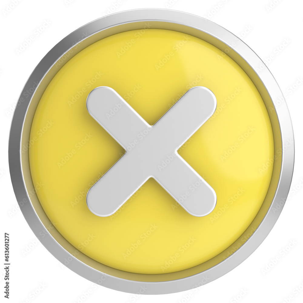 Obraz premium 3D close button. Cross sign. 3D illustration.