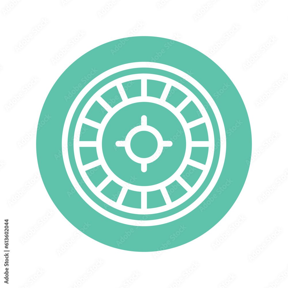 Roulette wheel line icon. Isolated vector element. Roulette wheel line icon. Isolated vector element.