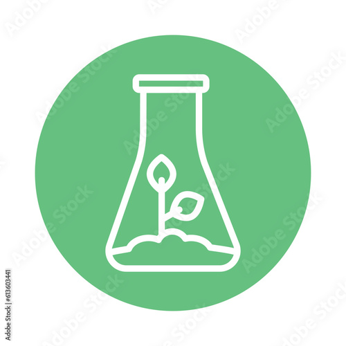 Growing plants in vitro line icon. Isolated vector element.
