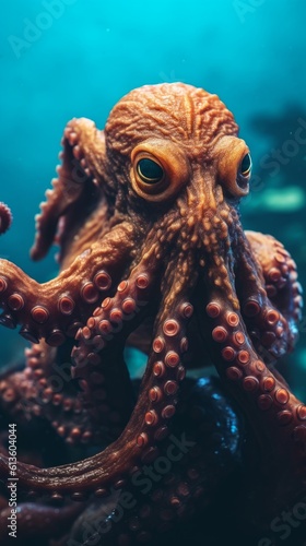 Portrait of an octopus. Generative AI