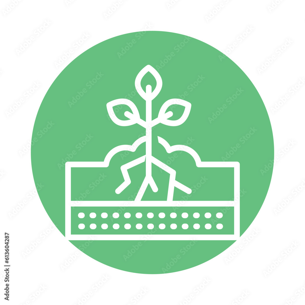 Watering soil line icon. Isolated vector element. Watering soil line icon. Isolated vector element.