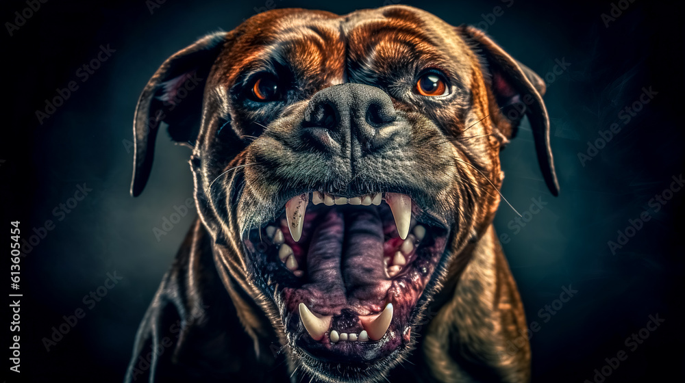 angry dog ready to attack, made with Generative AI