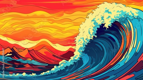 A wave on abstract background. (Generative AI)