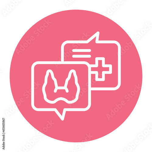 Consultation with doctor endocrinologist line icon. Isolated vector element.