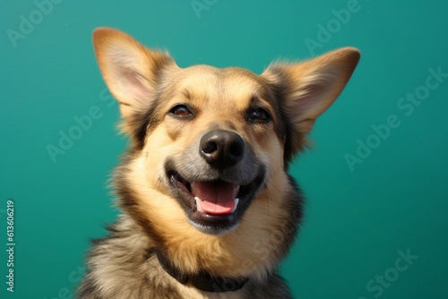 Portrait of a dog on a solid background -Generative AI