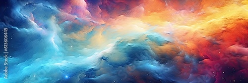 ainbow-colored nebula, where countless stars twinkle in the vastness of the universe