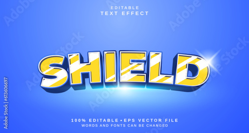 Editable text style effect - Shield text style theme.