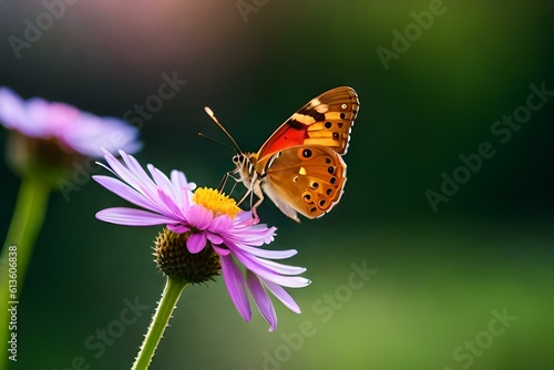 butterfly on flower generative ai technology