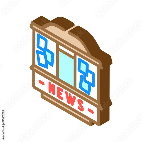 newsstand news media isometric icon vector. newsstand news media sign. isolated symbol illustration