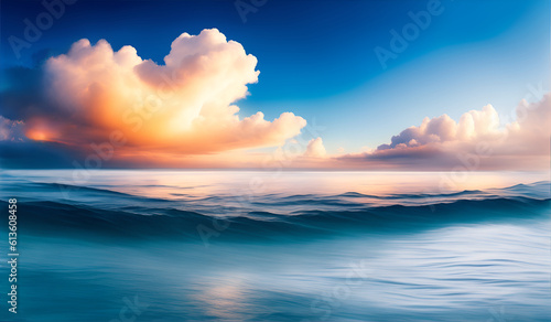 hazy seascape view