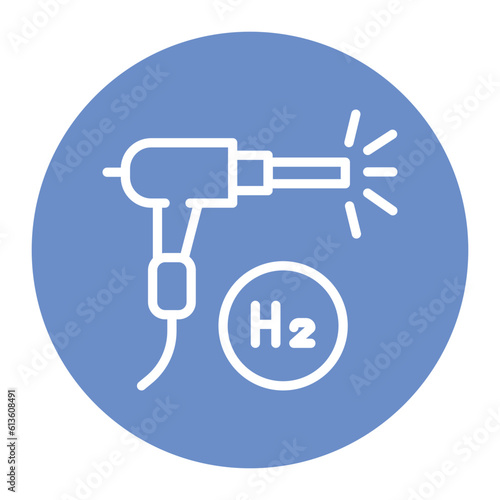 Welding H2 color line icon. Hydrogen energy. Isolated vector element.
