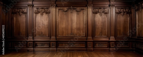 empty room adorned with warm wooden walls, emanating a sense of tranquility and natural elegance