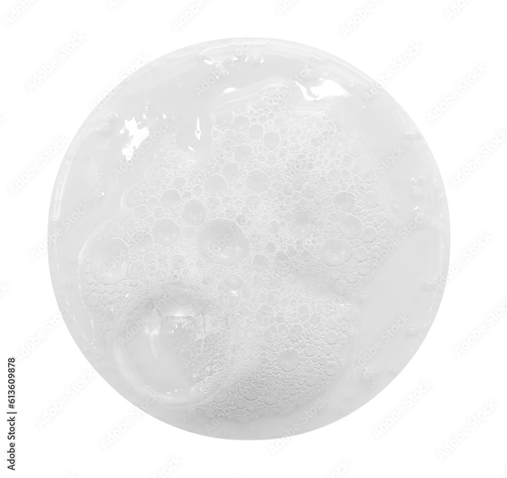 Soap foam round shape on a white background. Shampoo or detergent drop isolate Soap foam round shape on a white background. Shampoo or detergent drop isolate