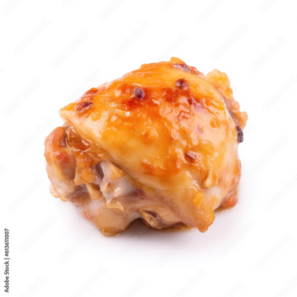 Chicken thigh meat isolated on white background. Generative AI Chicken thigh meat isolated on white background. Generative AI
