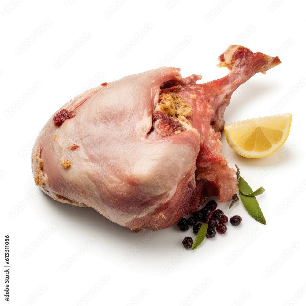 Rabbit meat isolated on white background. Generative AI Rabbit meat isolated on white background. Generative AI