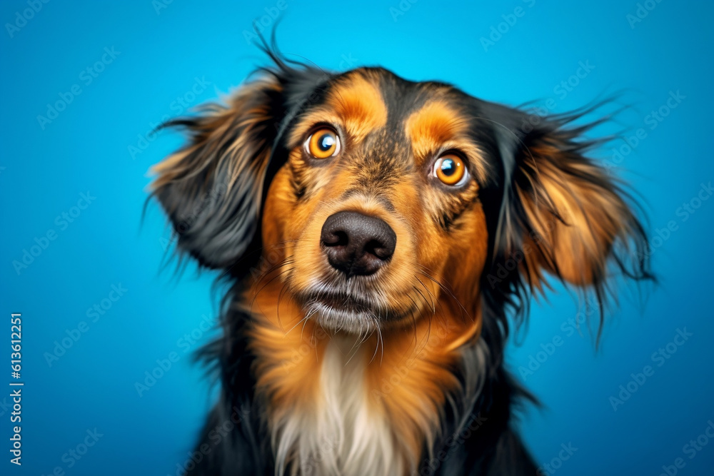 Portrait of a dog on a colorful background -Generative AI