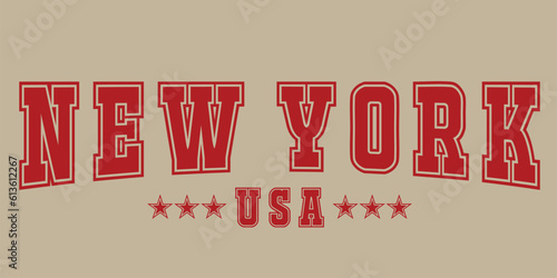 New York State retro text for t-shirt design. 