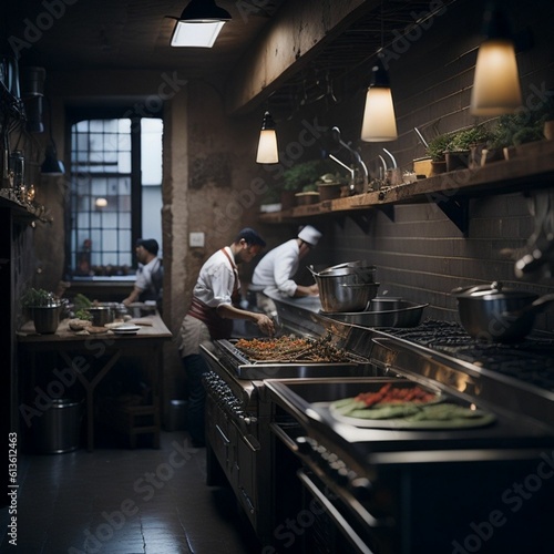 rustic Italian kitchen photography, generative ai
