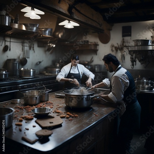 rustic Italian kitchen photography  generative ai