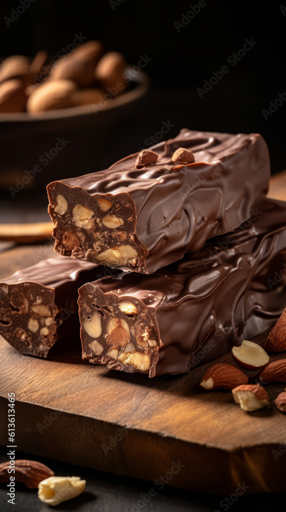 Almond Chocolate Nougat Candy Bars Almond Chocolate Nougat Candy Bars