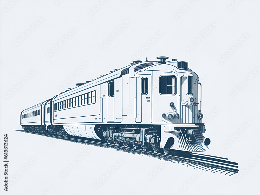 Train drawing. AI generated illustration Train drawing. AI generated illustration