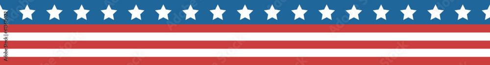 Seamless border pattern. Ribbon with USA flag for Independence Day. Seamless border pattern. Ribbon with USA flag for Independence Day.