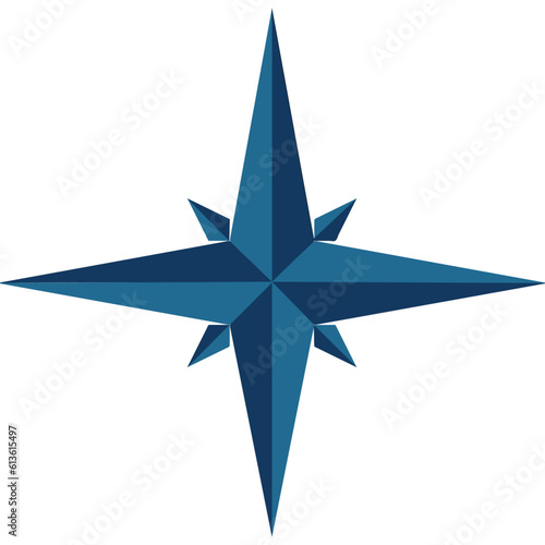 blue compass rose isolated on white