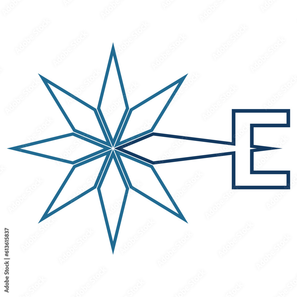 Fototapeta premium compass rose vector with E