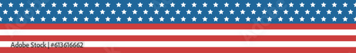 Seamless border pattern. Ribbon with USA flag colors. Can be used for Independence Day cards, invitations.