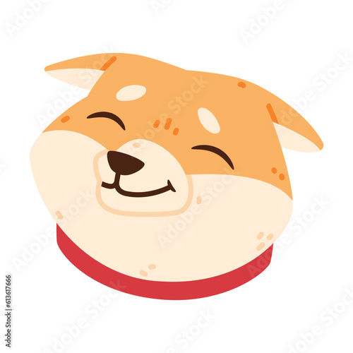 Akita Inu Dog and Domestic Animal or Pet Smiling Vector Illustration