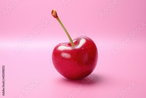 Juicy Red Cherry on Pink Background | Appetising red cherries on pink wallpaper 