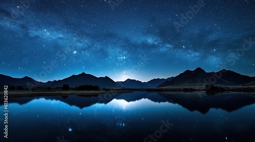 Black dark blue night sky stars A professional photography should use a high - qualityGenerative AI © pector