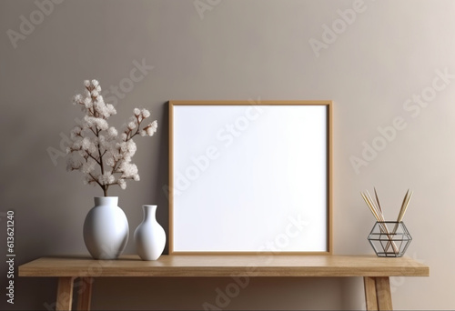 Empty picture frame on the wall