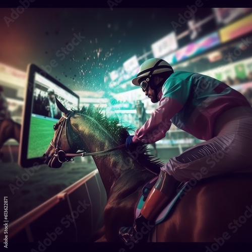 online horse racing betting. Gambling concept