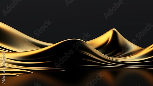 Black gold 3 d background with wave A professional photography should use a high - quality Generative AI