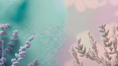 Blue and Pink Pastel Background, Pastel Floral Design, Generative AI